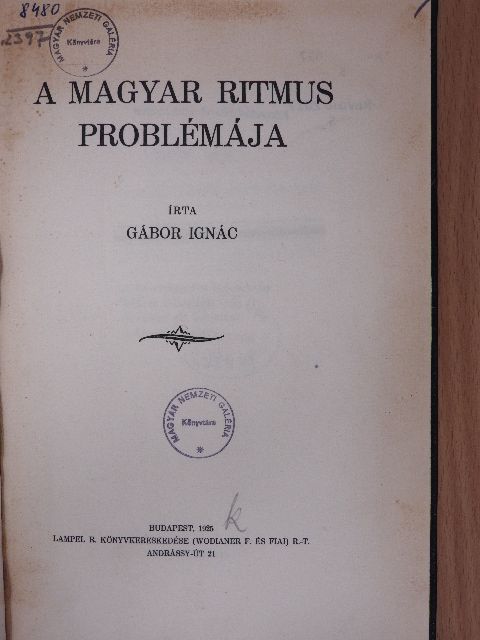 Gábor Ignác - A magyar ritmus problémája [antikvár]