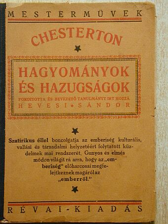 Chesterton - Hagyományok és hazugságok [antikvár]