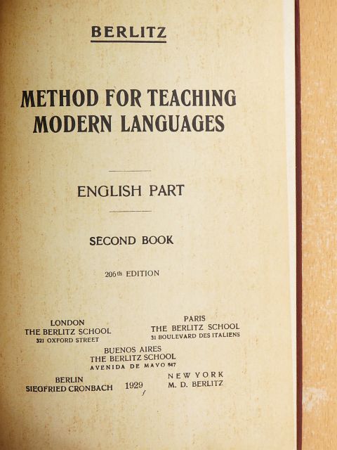 M. D. Berlitz - Method for Teaching Modern Languages II. [antikvár]
