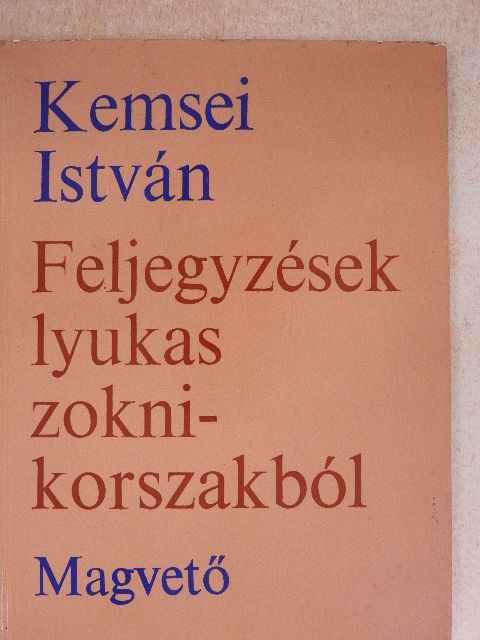 Kemsei István - Feljegyzések lyukas zokni-korszakból [antikvár]