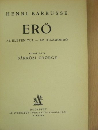 Henri Barbusse - Erő [antikvár]