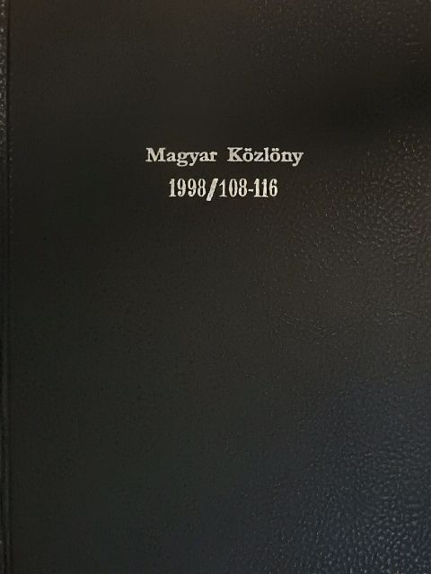 Magyar Közlöny 1998. december 2. - december 23. [antikvár]