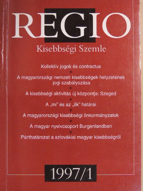 Bíró Gáspár - Regio 1997/1. [antikvár]