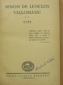 Ninon de Lenclos - Ninon de Lenclos vallomásai II. [antikvár]