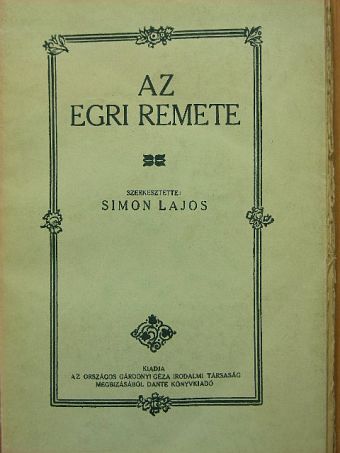 Avar Gyula - Az egri remete [antikvár]