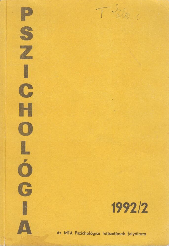 Marton Magda, Halász László, Síklaki István - Pszichológia 1992/2 [antikvár]