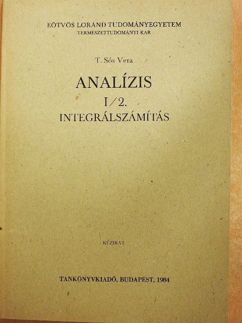 T. Sós Vera - Analízis I/2. [antikvár]