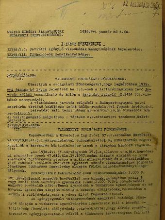 Magyar Királyi Államvasutak Budapesti Üzletvezetőségének körrendeletei 1939. (nem teljes évfolyam) [antikvár]