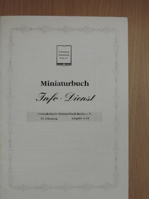 Angelika Jäck - Miniaturbuch Info-Dienst 2001/3. [antikvár]
