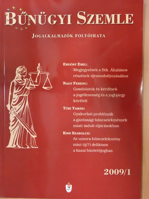 Benedek Ferenc - Bűnügyi Szemle 2009/1. [antikvár]