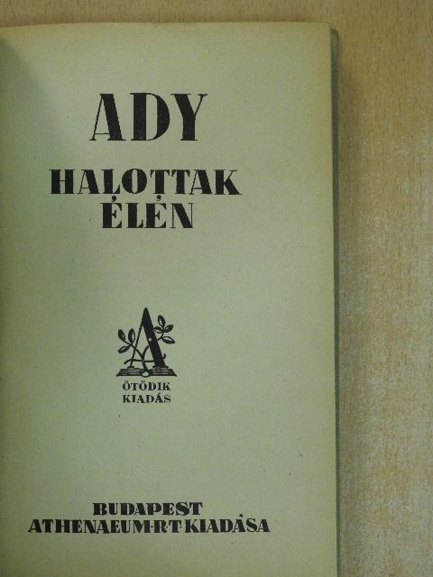 Ady Endre - Halottak élén [antikvár]