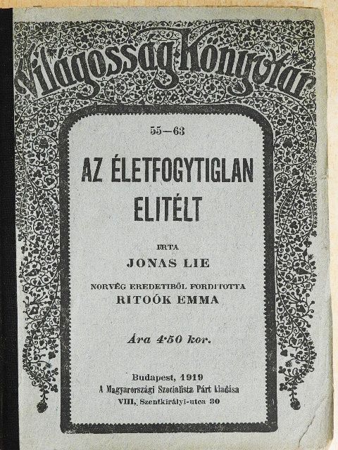 Jonas Lie - Az életfogytiglan elitélt [antikvár]