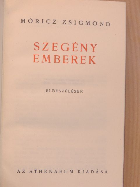 Móricz Zsigmond - Szegény emberek [antikvár]