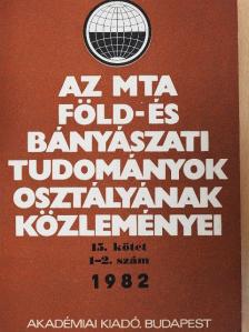 Alföldi László - Az MTA Föld- és Bányászati Tudományok Osztályának Közleményei 1982/1-2. [antikvár]