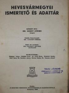 Dékány Lajos - Hevesvármegyei ismertető és adattár [antikvár]