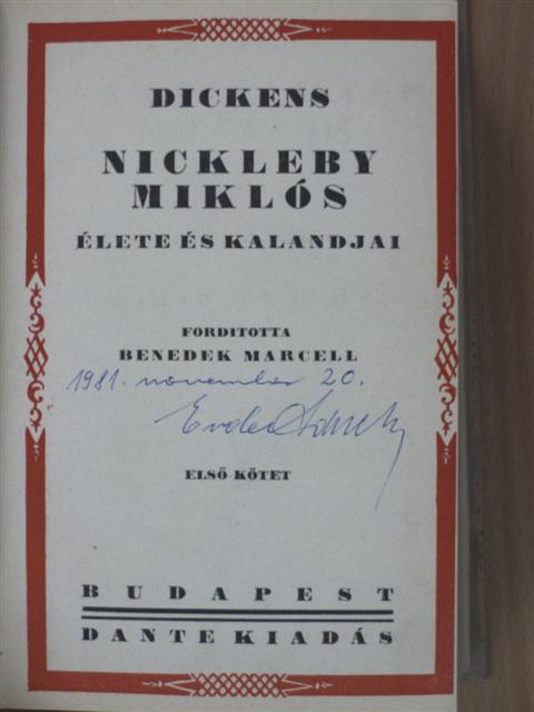 Dickens - Nickleby Miklós élete és kalandjai I-II. [antikvár]