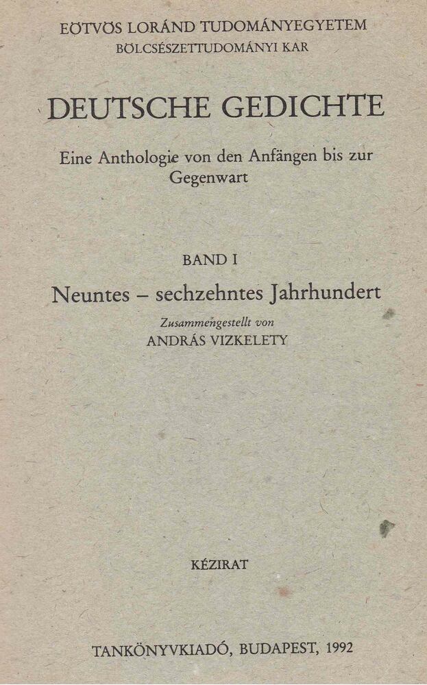 Vízkelety András - Deutsche Gedichte I. [antikvár]