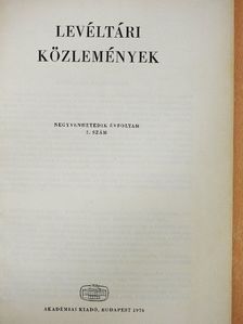 Csizmadia Andor - Levéltári közlemények 1976/2. [antikvár]