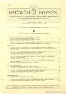 Hatásköri Jegyzék I. évf. 2. szám [antikvár]