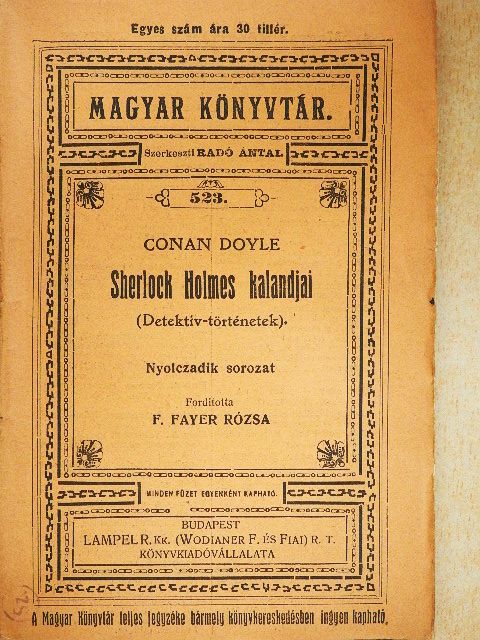 Conan Doyle - Sherlock Holmes kalandjai VIII. [antikvár]