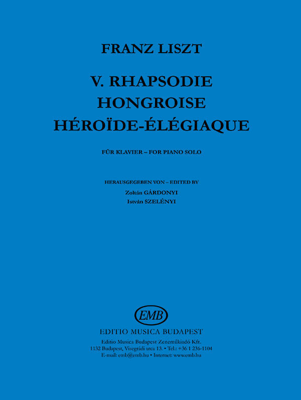 LISZT - V. RHAPSODIE HONGROISE FÜR KLAVIER