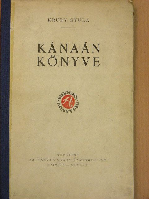 Krúdy Gyula - Kánaán könyve [antikvár]