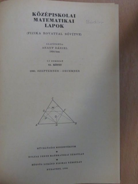 Középiskolai matematikai lapok 1980-81. (fél évfolyamok) [antikvár]