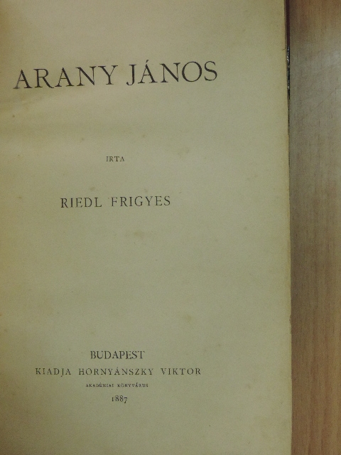 Riedl Frigyes - Arany János [antikvár]