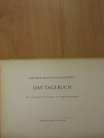 Johann Wolfgang Goethe - Das Tagebuch [antikvár]