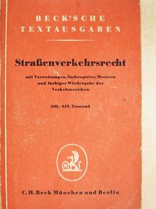 Straßenverkehrsrecht [antikvár]