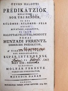 Hunyadi Ferenc - Ötven halotti prédikátziók II. [antikvár]