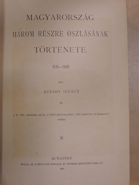 Acsády Ignácz - A magyar nemzet története V. [antikvár]