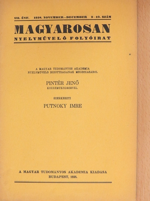 Bakó Elemér - Magyarosan 1938. november-december [antikvár]