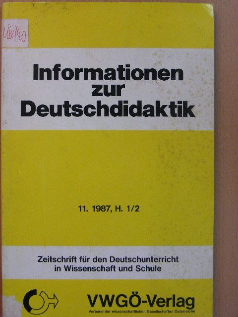 Bilhan Doyuran - Informationen zur Deutschdidaktik 11. 1987, H. 1/2 [antikvár]