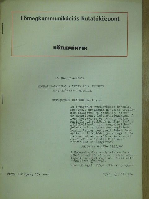 Leszek Prorok - Közlemények 1976. április 26. [antikvár]