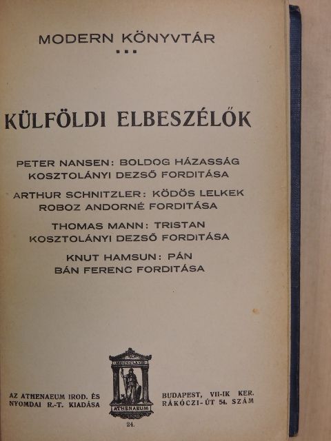Arthur Schnitzler - Külföldi elbeszélők V. [antikvár]