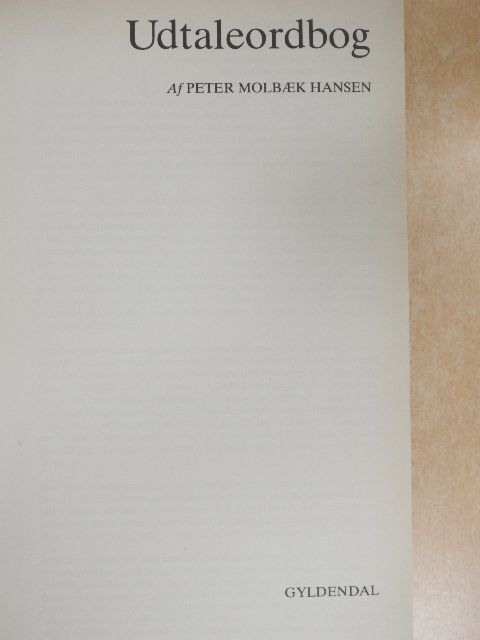 Peter Molbaek Hansen - Udtaleordbog - Dansk udtale [antikvár]