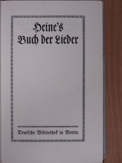 Heine - Heine's Buch der Lieder (gótbetűs) [antikvár]