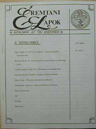 Gosztonyi József - Éremtani Lapok 1997. április [antikvár]