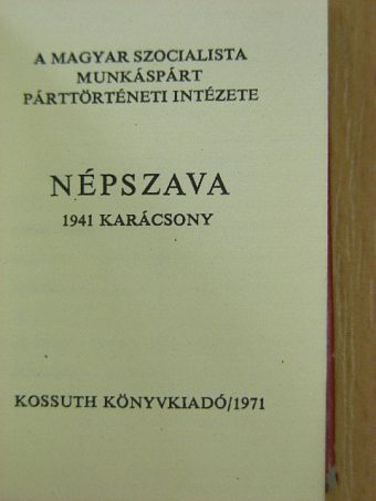 Bajcsy-Zsilinszky Endre - Népszava 1941 karácsony (minikönyv) [antikvár]