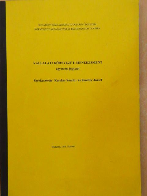 B. Andrási Monika - Vállalati környezet-menedzsment [antikvár]