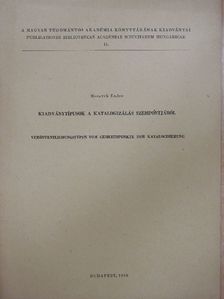 Moravek Endre - Kiadványtípusok a katalogizálás szempontjából [antikvár]