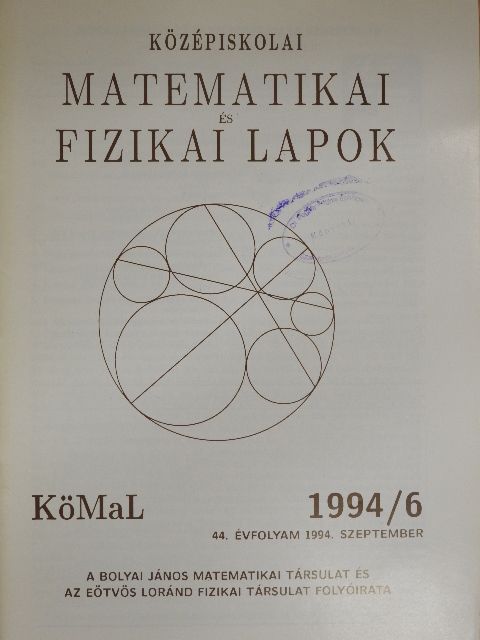 Bogdán Zoltán - Középiskolai matematikai és fizikai lapok 1994. szeptember [antikvár]