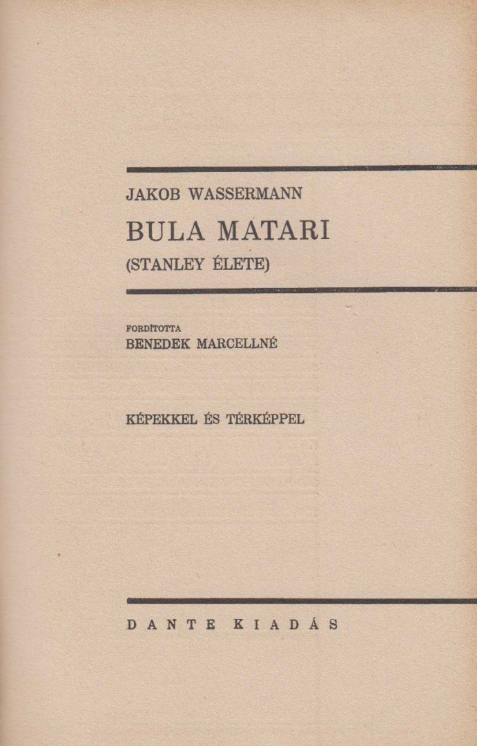Wassermann Jakob - Bula Matari [antikvár]