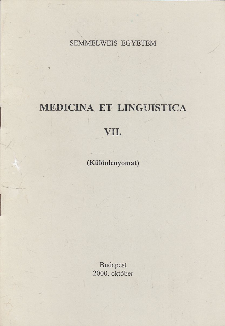 Dr. Dános Kornél - Medicina et linguistica VII. (különlenyomat) [antikvár]