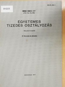 Egyetemes tizedes osztályozás 37. [antikvár]