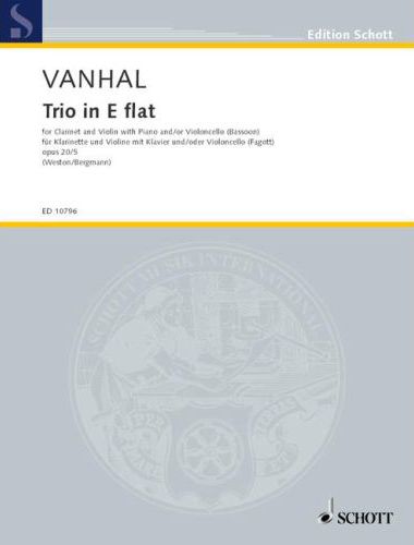 VANHAL - TRIO IN E FLAT FOR CLARINET AND VIOLIN WITH PIANO AND / OR VIOLONCELLO (BASSOON)
