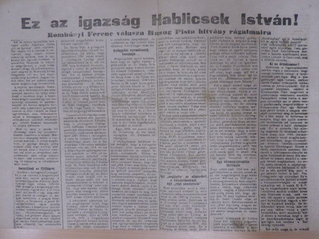 Romhányi Ferenc - Ez az igazság Hablicsek István! [antikvár]