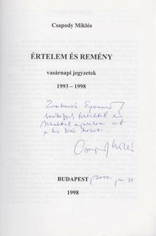 Csapody Miklós - Értelem és remény (dedikált) [antikvár]