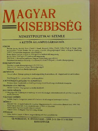 Bakk Miklós - Magyar Kisebbség 1999/2-3. [antikvár]